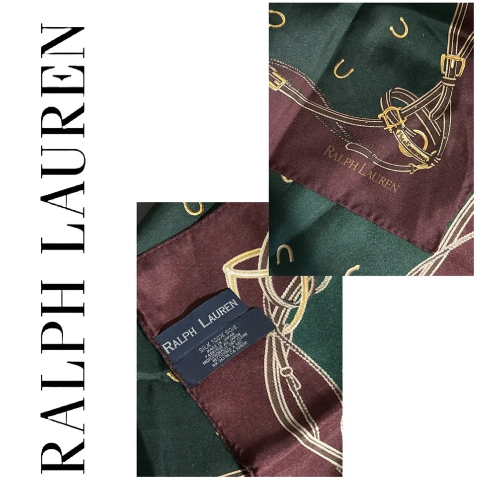 Ralph Lauren VINTAGE‎ Equestrian 100 Silk Scarf